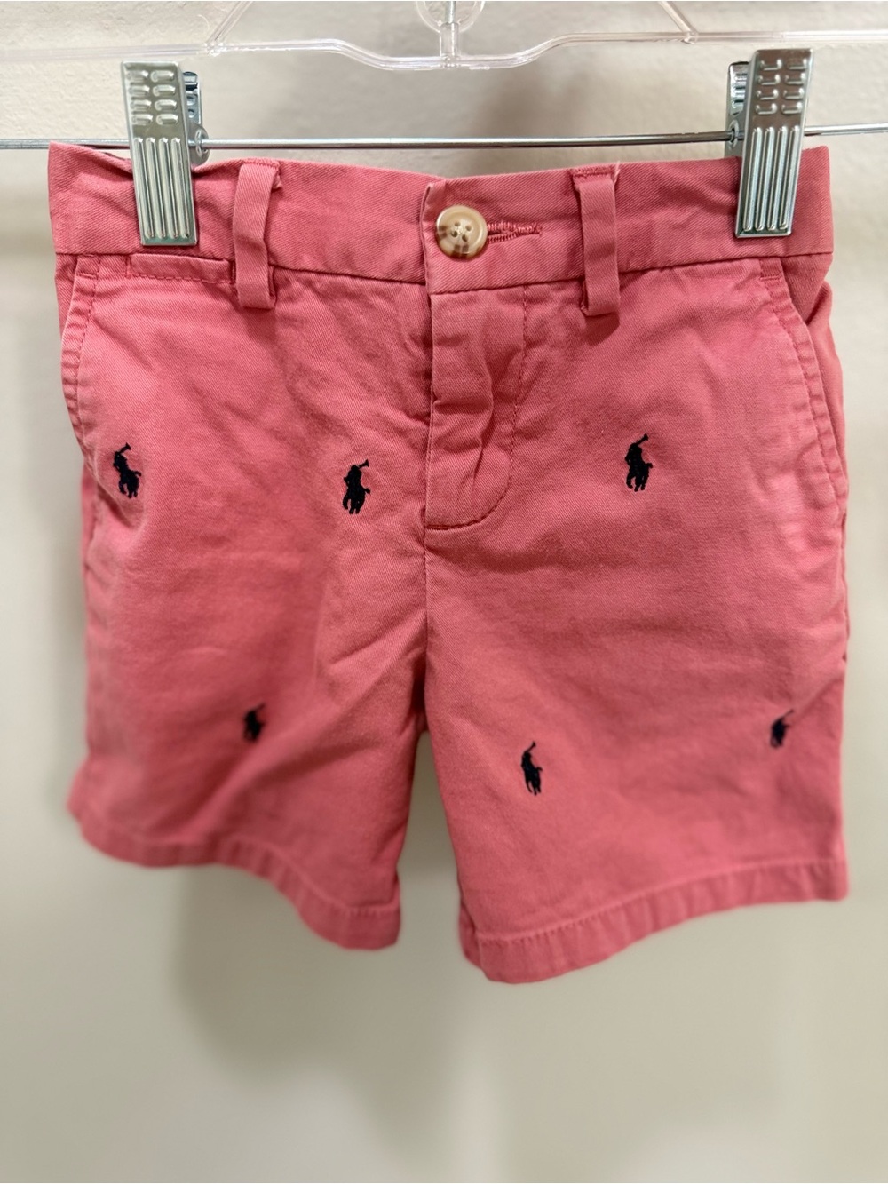 Ralph Lauren Polo Classic Chino Shorts Coral Pink Toddler Boys 24M